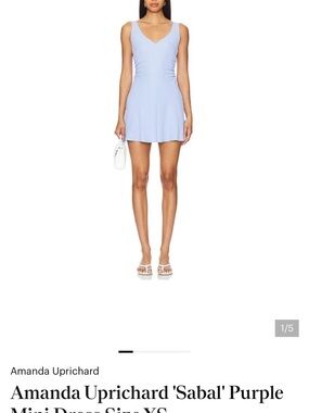 Amanda Uprichard Lavender V-Neck Mini Dress